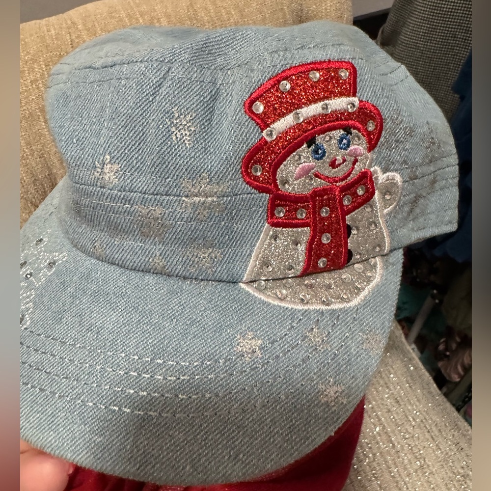 Crown railroad  Velcro Christmas cap with Frosty the Snowman new with tags